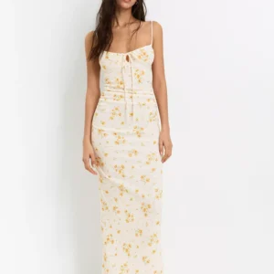 Floral crepe midi dress