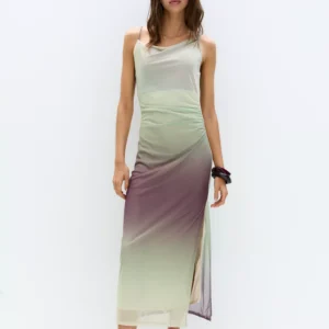 Asymmetric tulle dress