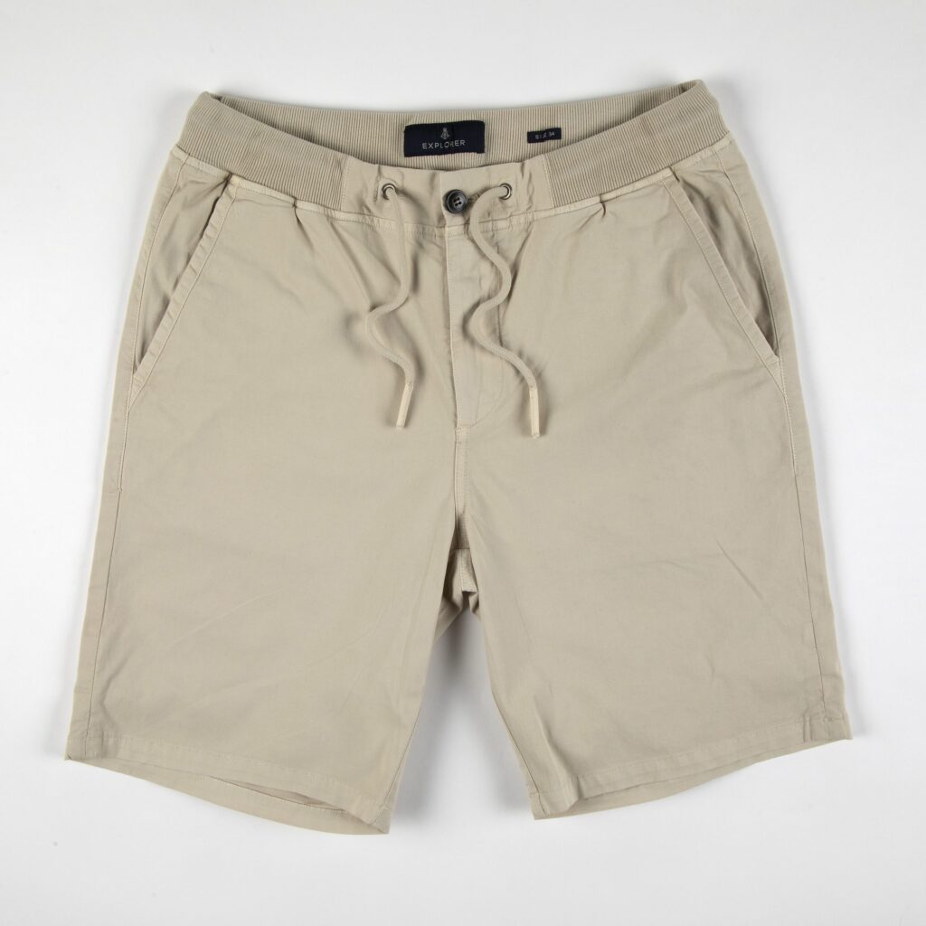 Garment dye chino elastic waist