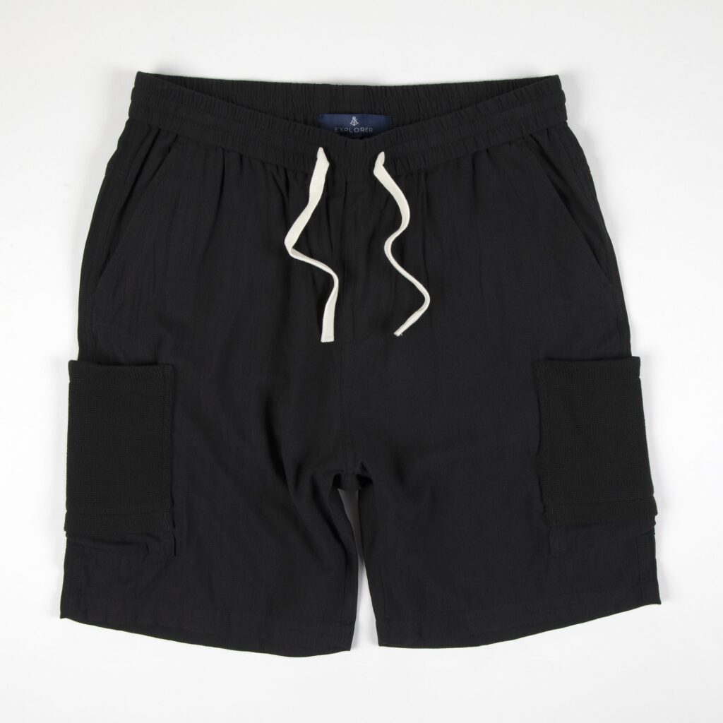 Cargo linen elastic waist cord