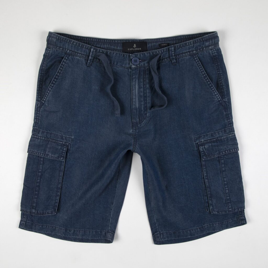 Denim tencel cargo short